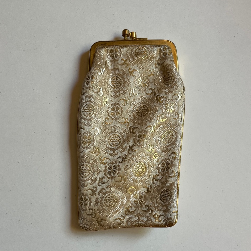 Cream and Gold Women's Eyeglass Case